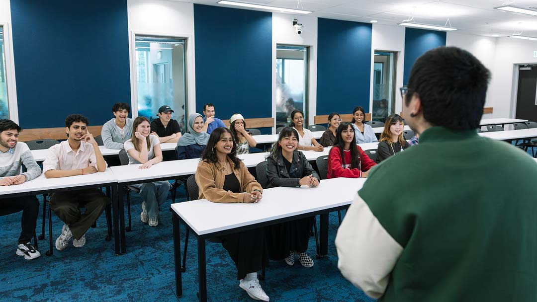 Students sat in a classroom